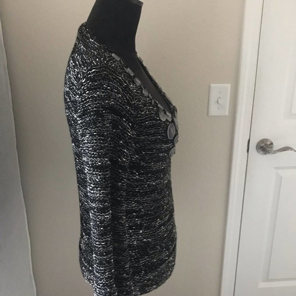 BCBGMaxAzria Knit Scoopneck Beaded Sweater Size S - Picture 4 of 5